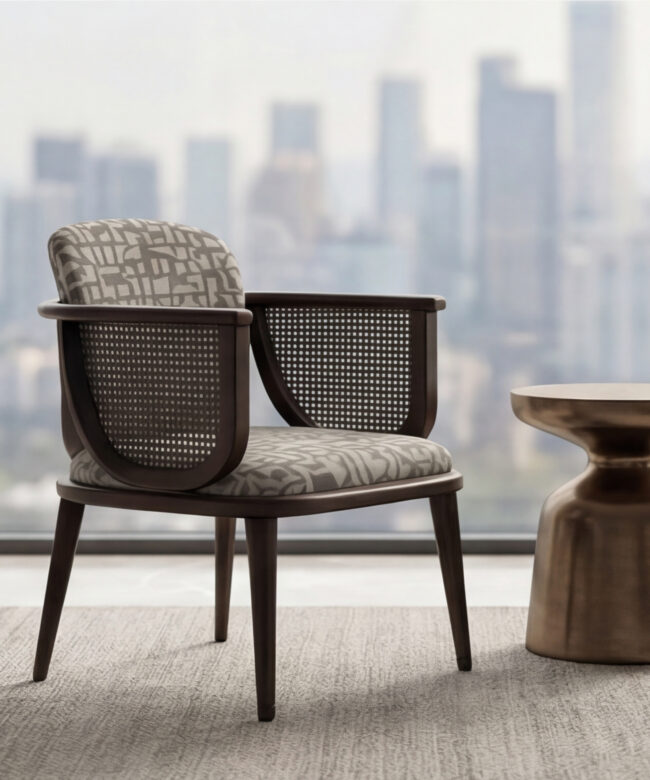 Premium Wooden Cane Accent Chair