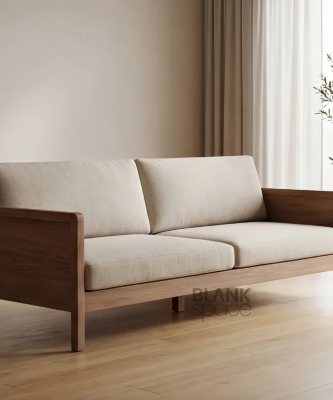 Modern solid wood sofa