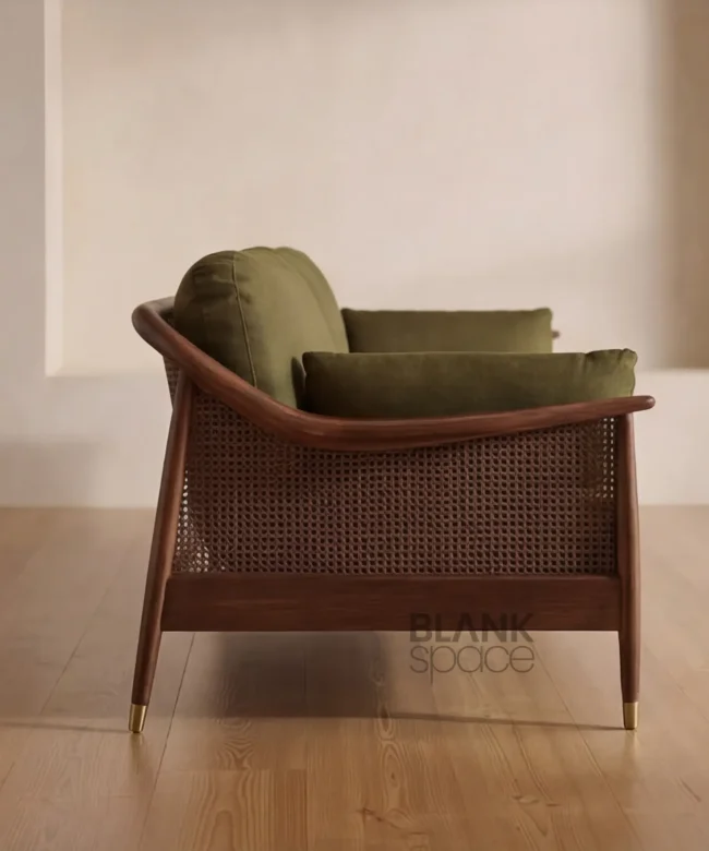 Modern Solid Wood Sofa with Premium Upholstery