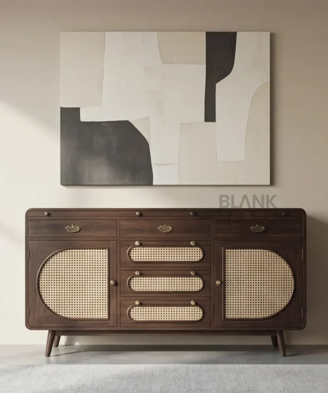Classic Solid Wood Sideboard with Ornate Detailing
