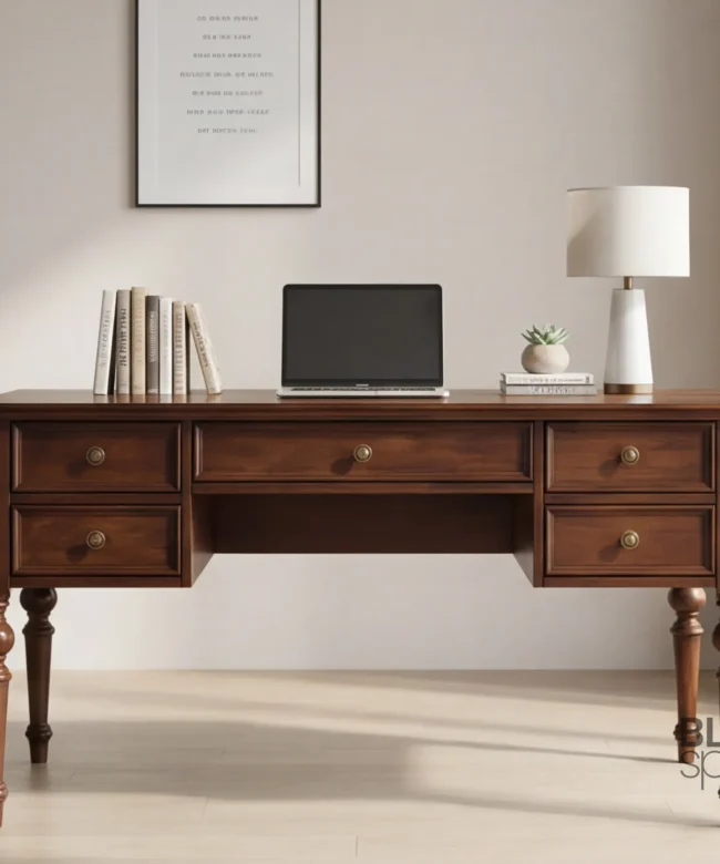 Classic Solid Wood Study & Writing Desk with Storage Drawers