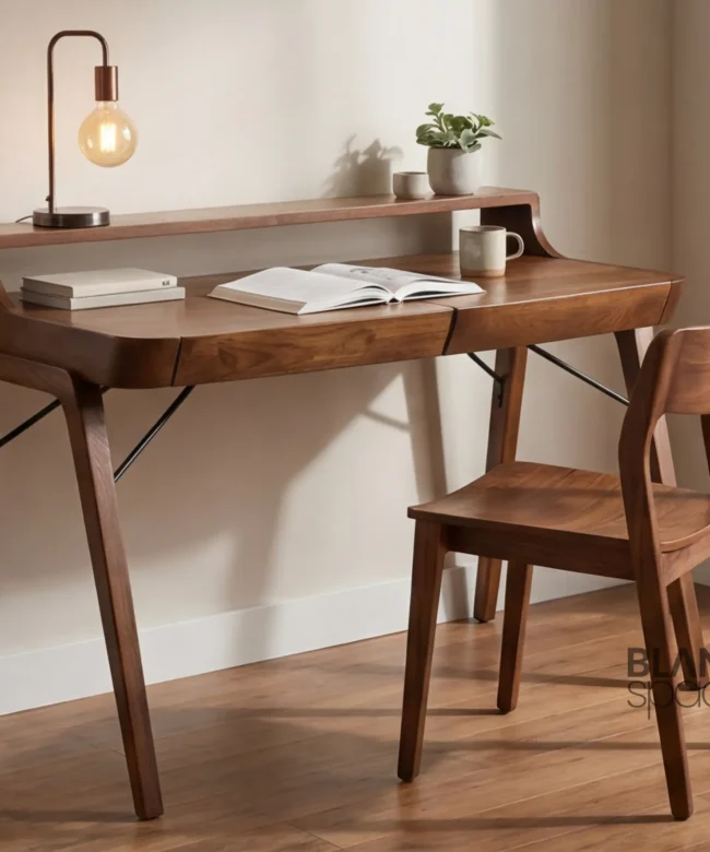 Solid Wood Writing Desk with Matching Chair