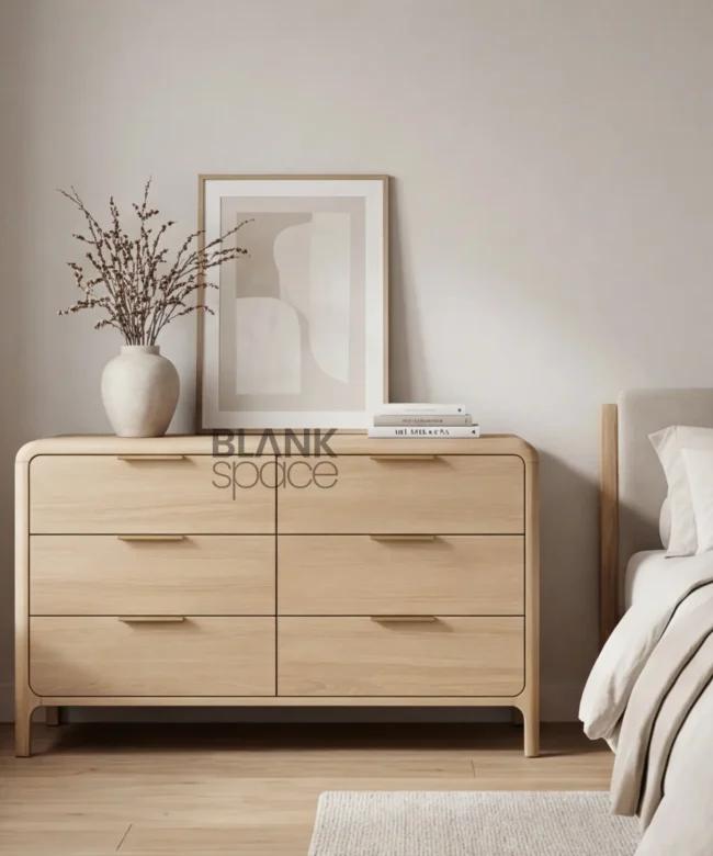 Modern Light Oak Wooden Chest of Drawers