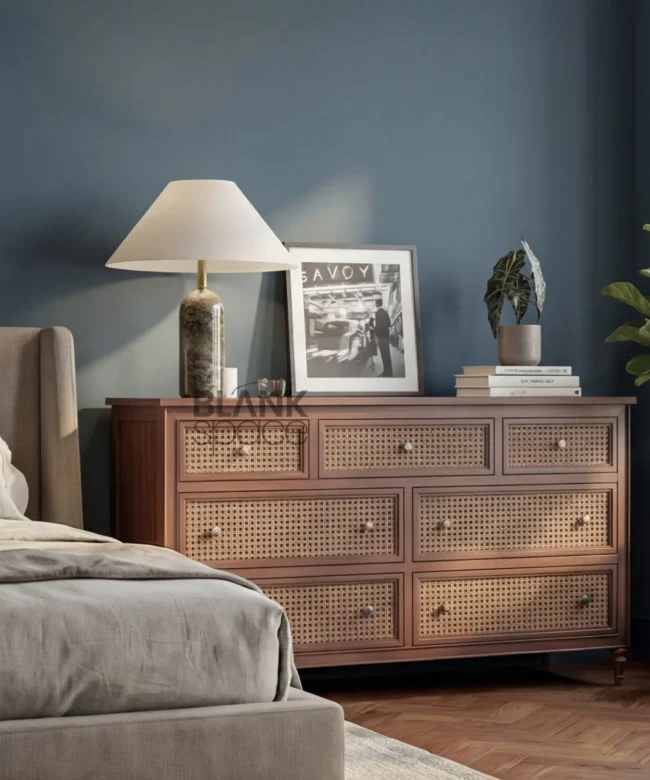 Premium Cane Wood Chest of Drawers