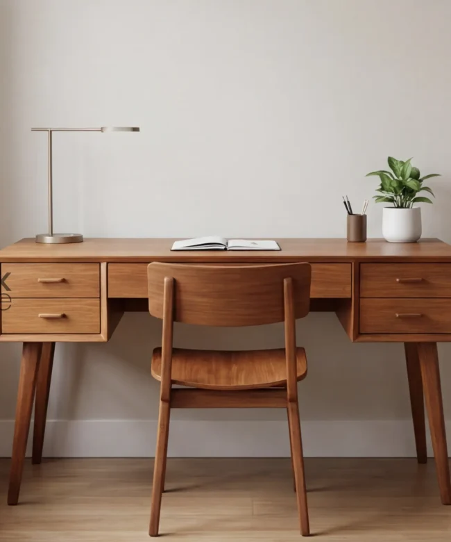Solid Wood Study Desk with Multi Drawers
